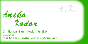 aniko kodor business card